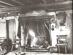 The cooking hearth at the ancestral home of US President McKinley, in Dervock, County Antrim
