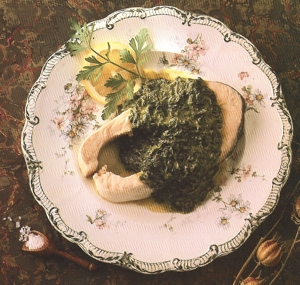 Poached Salmon With Sorrel Sauce